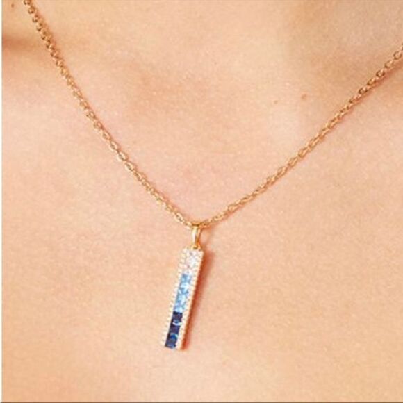 NWT Vince Camuto Blue Ombre CZ necklace - Picture 2 of 9